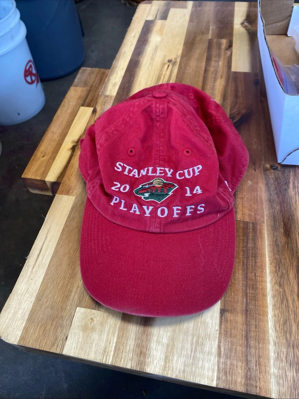 Minnesota Wild NHL Stanley Cup Playoff Cap 2014 Red Adjustable Band